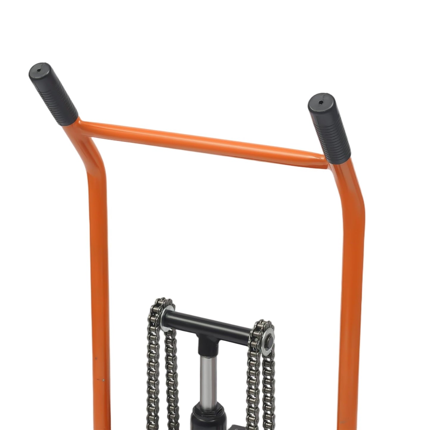 Hydraulic Material Lift Winch Stacker, Pallet Truck Dolly, Adjustable Stacker Fork Lift, 577 Lbs 36" Max Lift with 9" Casters & Straps, Removable Lifting Platform for Warehouse Factory Workshop