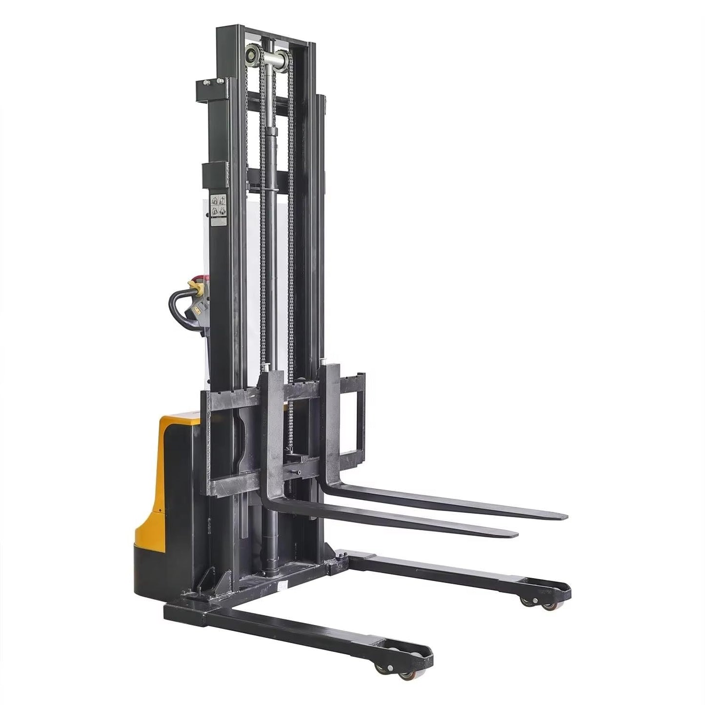 Automated Warehouse Stacker, Semi Electric Portable Self-Loading Stackers Pallet, 3000mm Lifting Height, 1150mm Fork Length, PU Wheels, Outdoor and Indoor Pavement Use