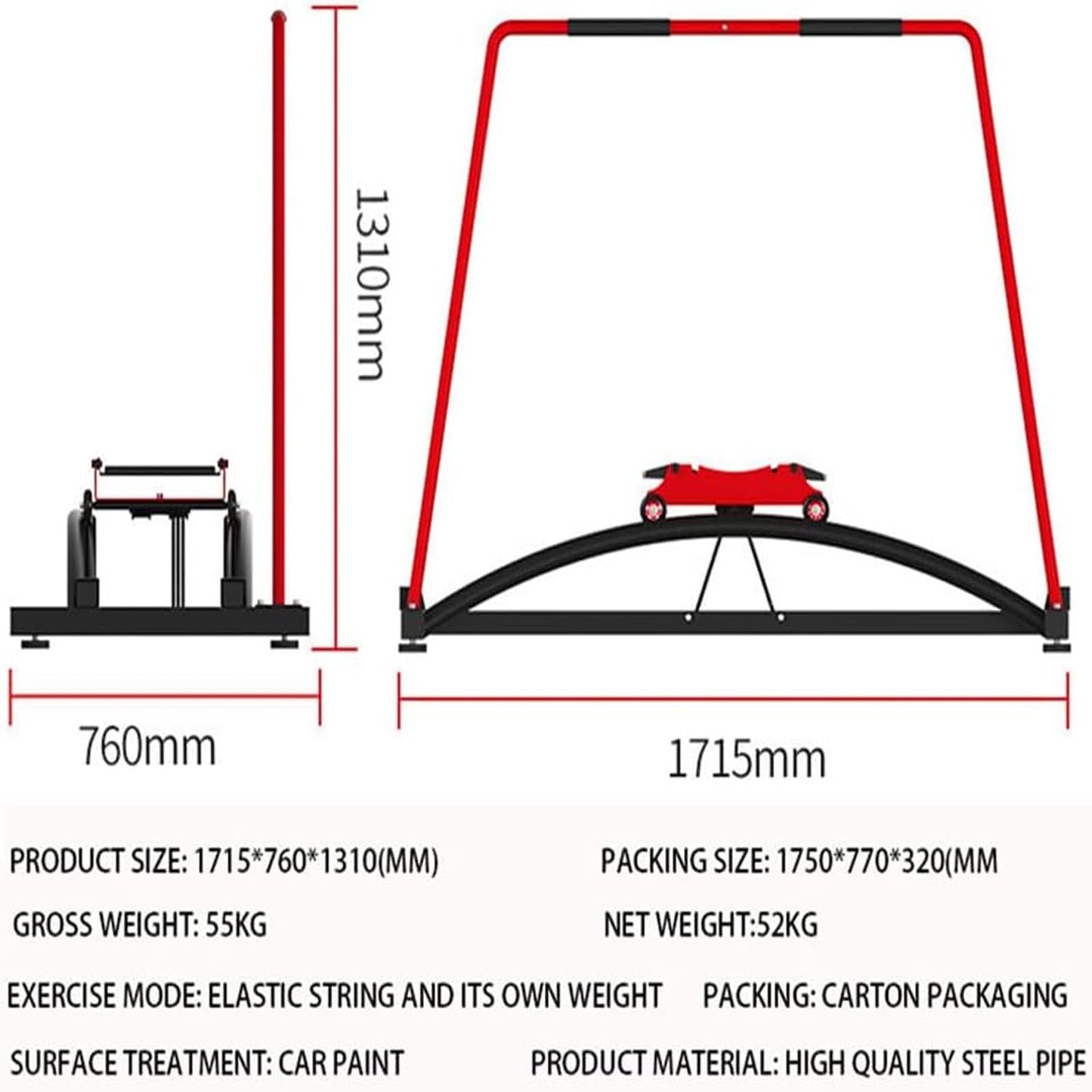 Ski Trainer Machine, Indoor Ski Simulator Trainer, Full-Body Cardio Exercise Machine for Accurate Skiing Motion, Great for Hockey, Ice Skating & Tennis Training