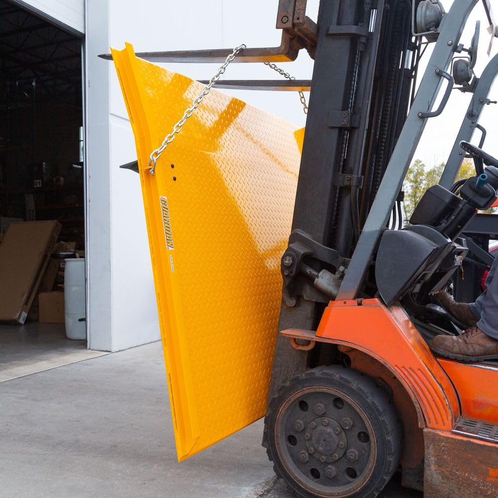 Discount Ramps Dock Board, 60" x 72" Steel, 13,000 lb, for Forklift, up to 7" Differential, Guardian
