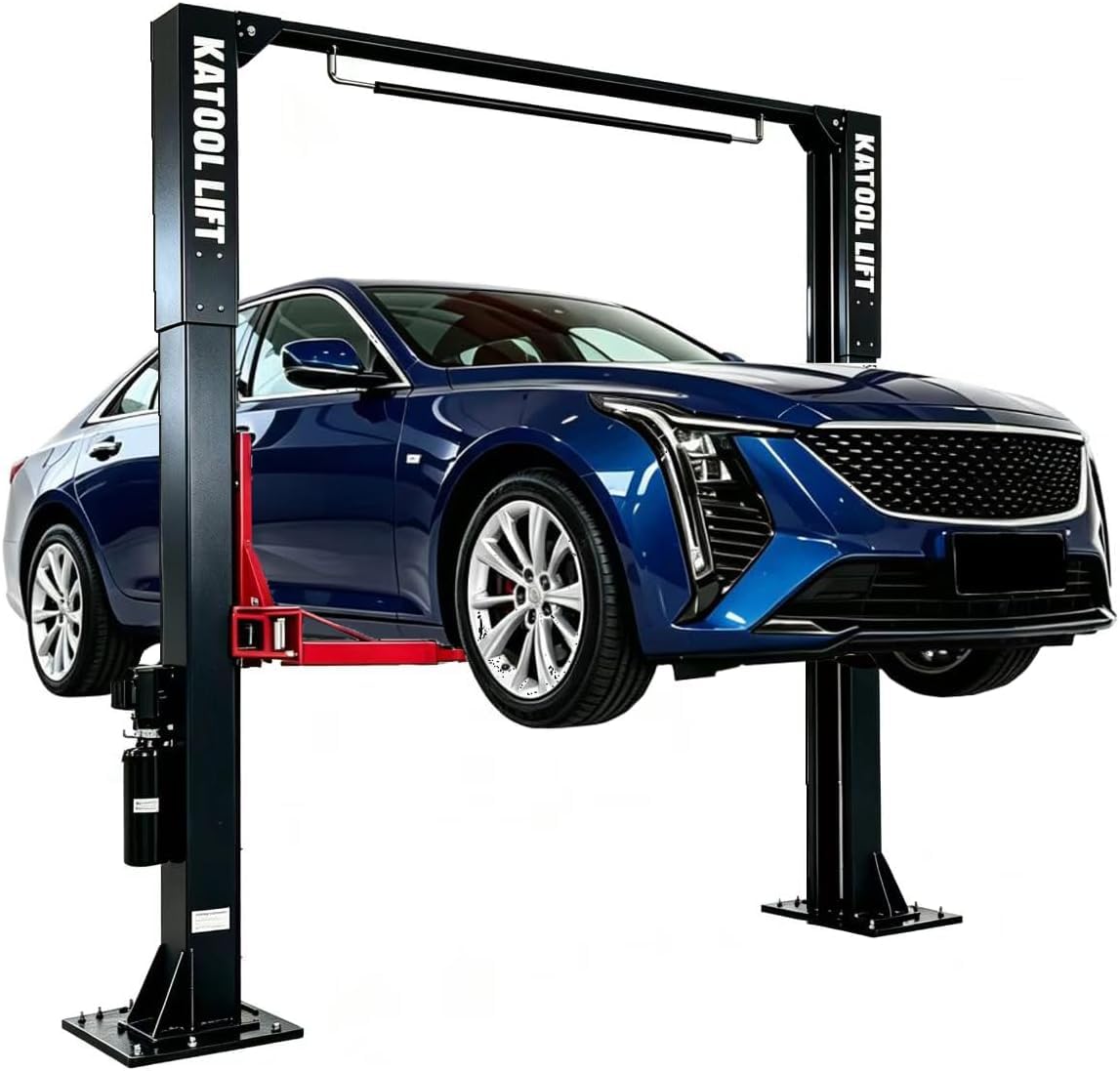 11000 Lbs 2 Post Lift Single Point Lock Release Direct Drive (no Chain) Car Lift with Asymmetry 3+2 Arm with 3.0HP Bucher Pump KT-AS110D Auto Lift Two Post Lift (Black)