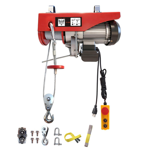 Electric Hoist, 2200 lbs 110V Electric Winch with 14 ft Wired Remote Control, 40 ft Single Cable Lifting Height, Single/Double Slings, Lift Hoist for Garage Warehouse Factory