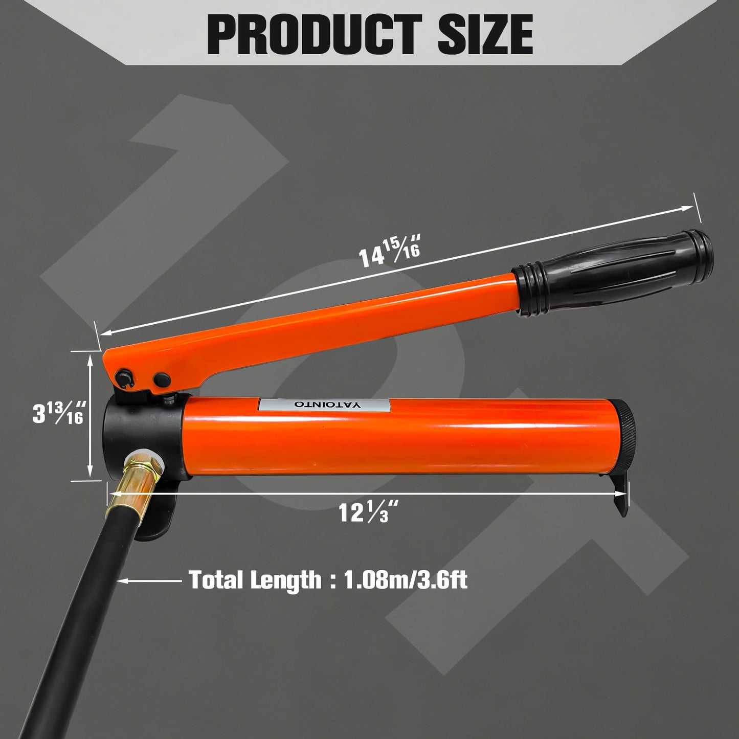 YATOINTO 10 Ton Low Profile Hydraulic Cylinder Jack Porta Power Ram 0.98" Stroke Hydraulic Jack for Short Distance Lifting & Leveling(Orange-Red)