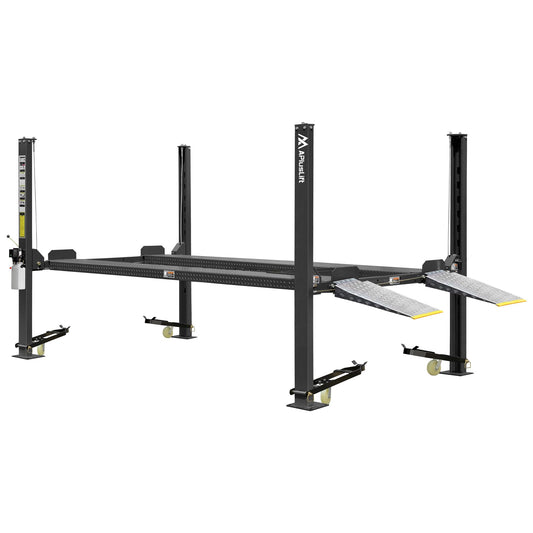 APlusLift Falcon AP-9H 9000LB 4-Post Portable Parking Storage Service Car Lift with Aluminum Ramp / 36 Months Part Replacement