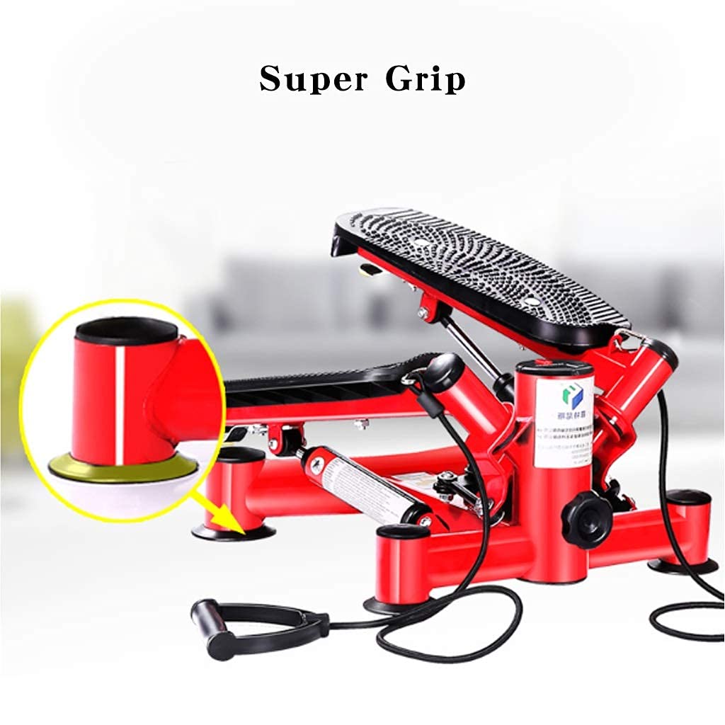 IIPOSAQQ Mini-Stepper Swing Stepper Mini Stepper Exercise Machine Legs Arms Thigh Toner Toning Machine Workout Training Fitness Stair Steps red