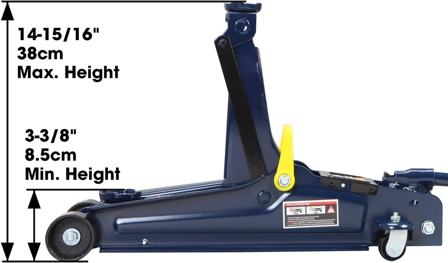 Big RED 2.5 Ton (5,000 lb) Low Profile Hydraulic Trolly Jack, Blue, AT825051UR