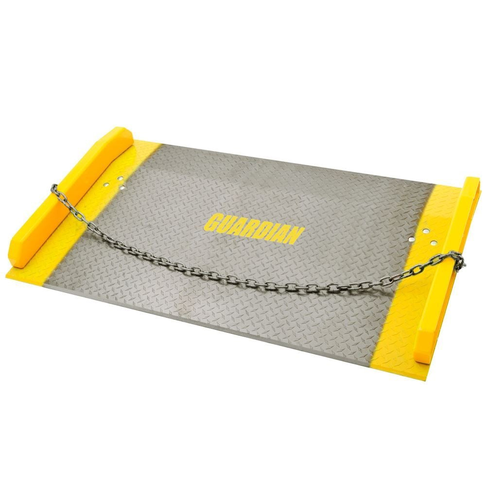 Dock Board, 60" x 60", Aluminum, 15,000 lb, for Forklifts, 7" H Differential, Guardian