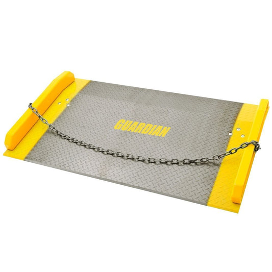 Dock Board, 60" x 60", Aluminum, 15,000 lb, for Forklifts, 7" H Differential, Guardian