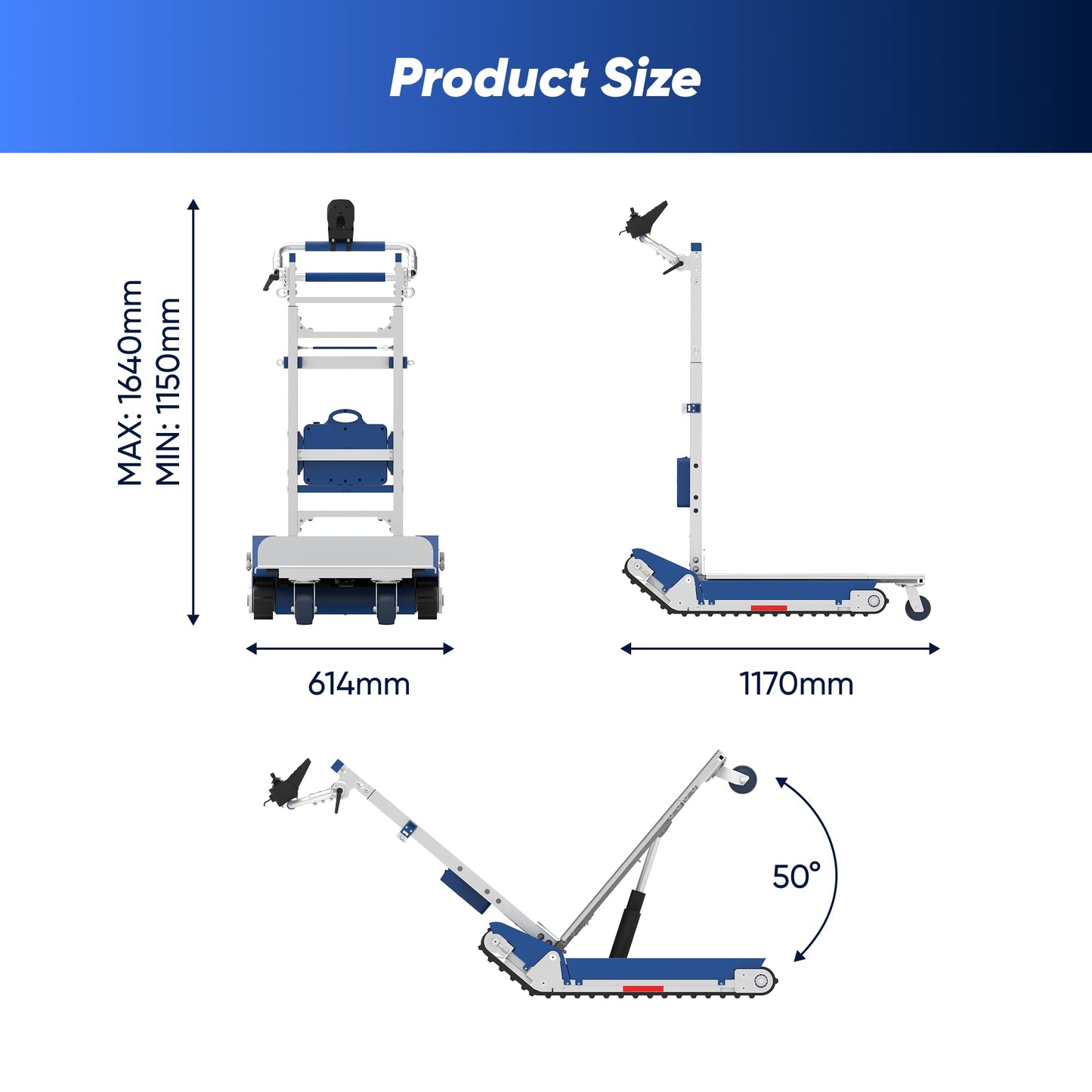 Electric Stair Climbing Dolly 925 lb Capacity Heavy Duty Stair Climbing Hand Truck with Electric Lifting System, Joystick Control, Easy to Operate