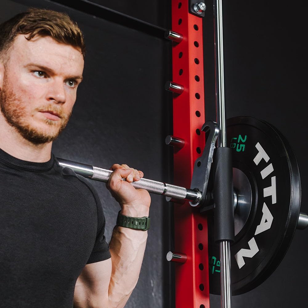 Titan Fitness T-3 Series 82" Smith Machine Power Rack Attachment, 500 LB Capacity, Comes with Smith Olympic Bar, Guide Rods, Safety Catches, Spotter Hooks
