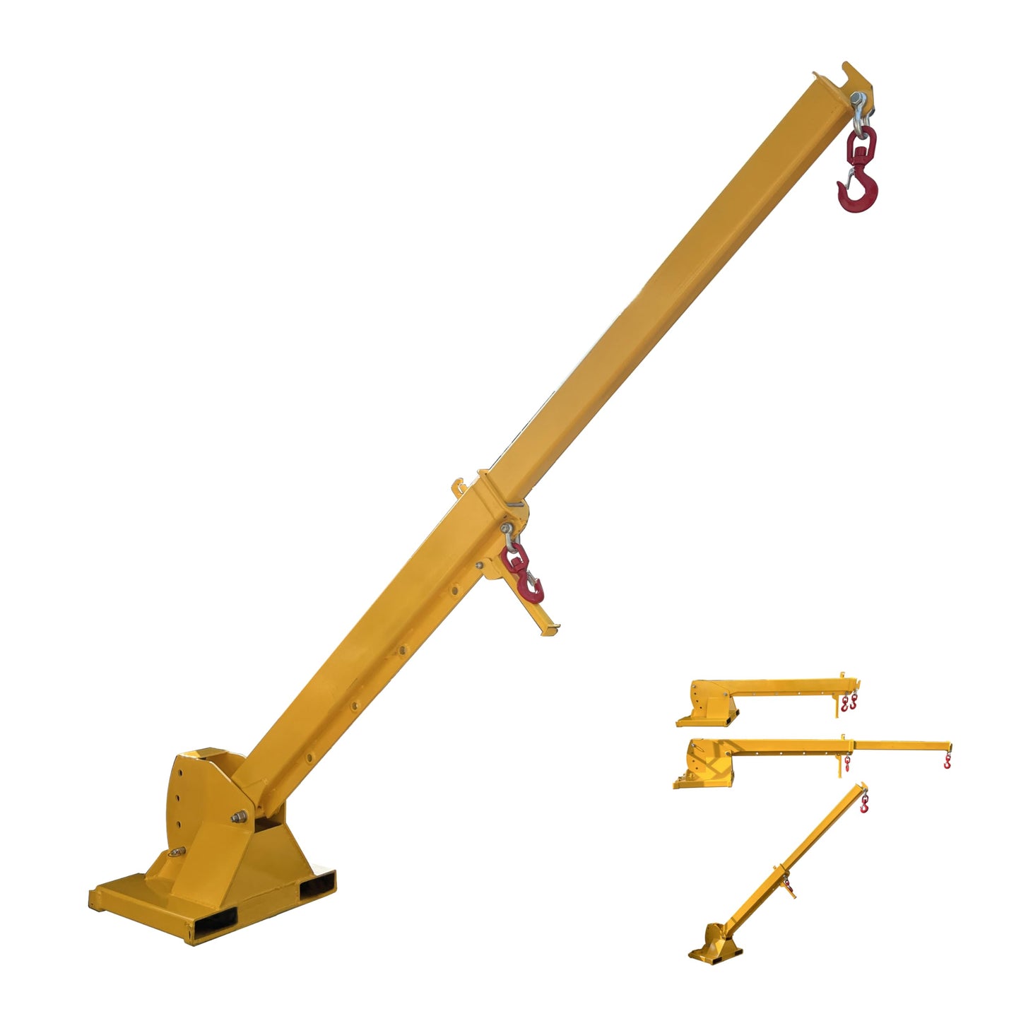 INTSUPERMAI Forklift Jib Boom Crane with Adjustable Tilt Angle 3 Ton / 6600 LB Forklift Mobile Crane Adjustable Forklift Crane Attachment with Truss Hoist Jib Boom Hook Max 12.14ft/3.7m Length