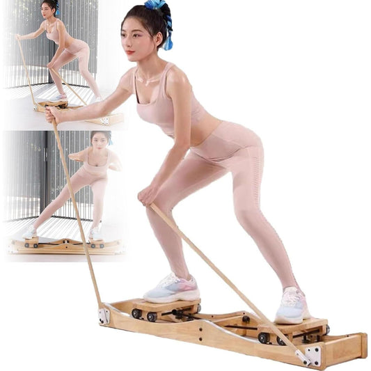 Ski Training Machine, Machines Exercise Device, Leg Equipment with Handrails and Stainless Steel Slide Rails are Made of Thick and Stable Materials Suitable
