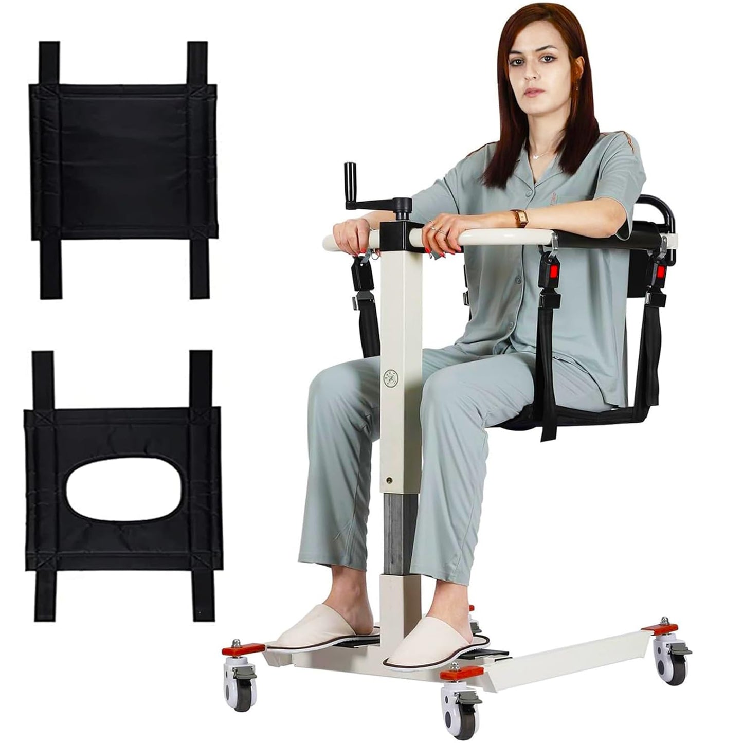 Patient Lift Transfer Chair, Transfer Lift Chair for Disabled, Wheelchair to Car Transfer Devices, Height Widths Adjust Transfer Chair for Elderly and Disabled (A)
