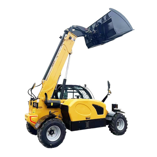 Multi-Purpose Telescopic Forklift – 4WD Telehandler with Bucket, Forks & Crane Jib Attachments