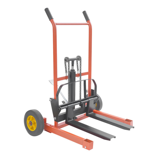 Hydraulic Material Lift Pallet Truck 577lbs Manual Winch Stacker 36" Max Lift Dolly,Adjustable Lift Stacker,Hydraulic Material Lift Winch Stacker (36 in,577lbs)