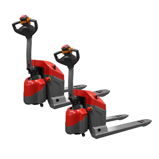 T Tory Carrier Electric Pallet Jack w/Emergency Key Switch 4400lbs Cap. 48" x27" Fork Size Powered Pallet Trucks with Built-in Charger for Narrow Space 2 Units