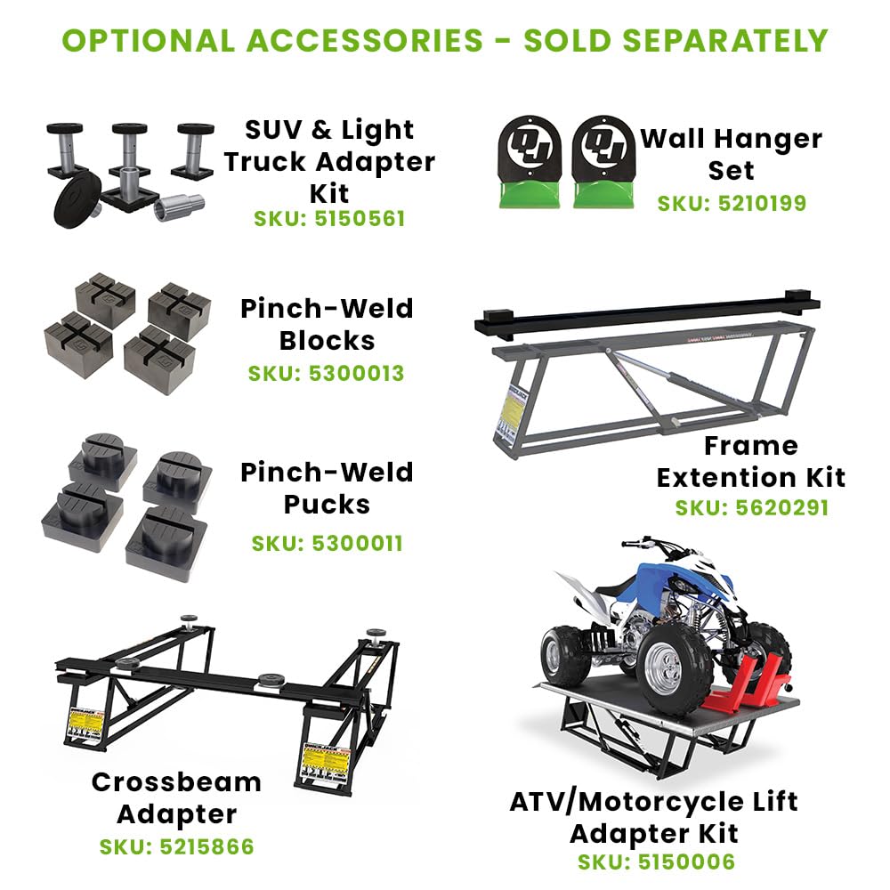 QuickJack 6000ELX Portable Car Lift – Designed for Electric Vehicles, 6,000-lbs. Capacity, 110V AC Power Unit, Super-Long Frames Perfect for Long Wheelbase Vehicles & EVs