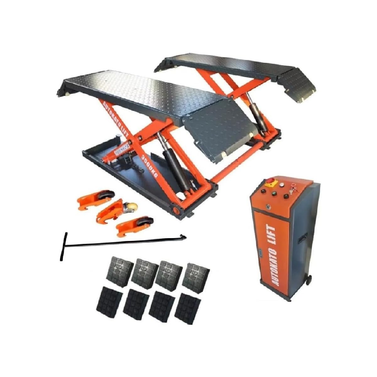 8000 LBS Portable Car Lift for SUVs, Trucks & Light Duty Vehicles, 40" Max Lift Height, 110V Electric Lock Release, Hydraulic Vehicle Lift Auto Lift Fit Low-Profile Cars