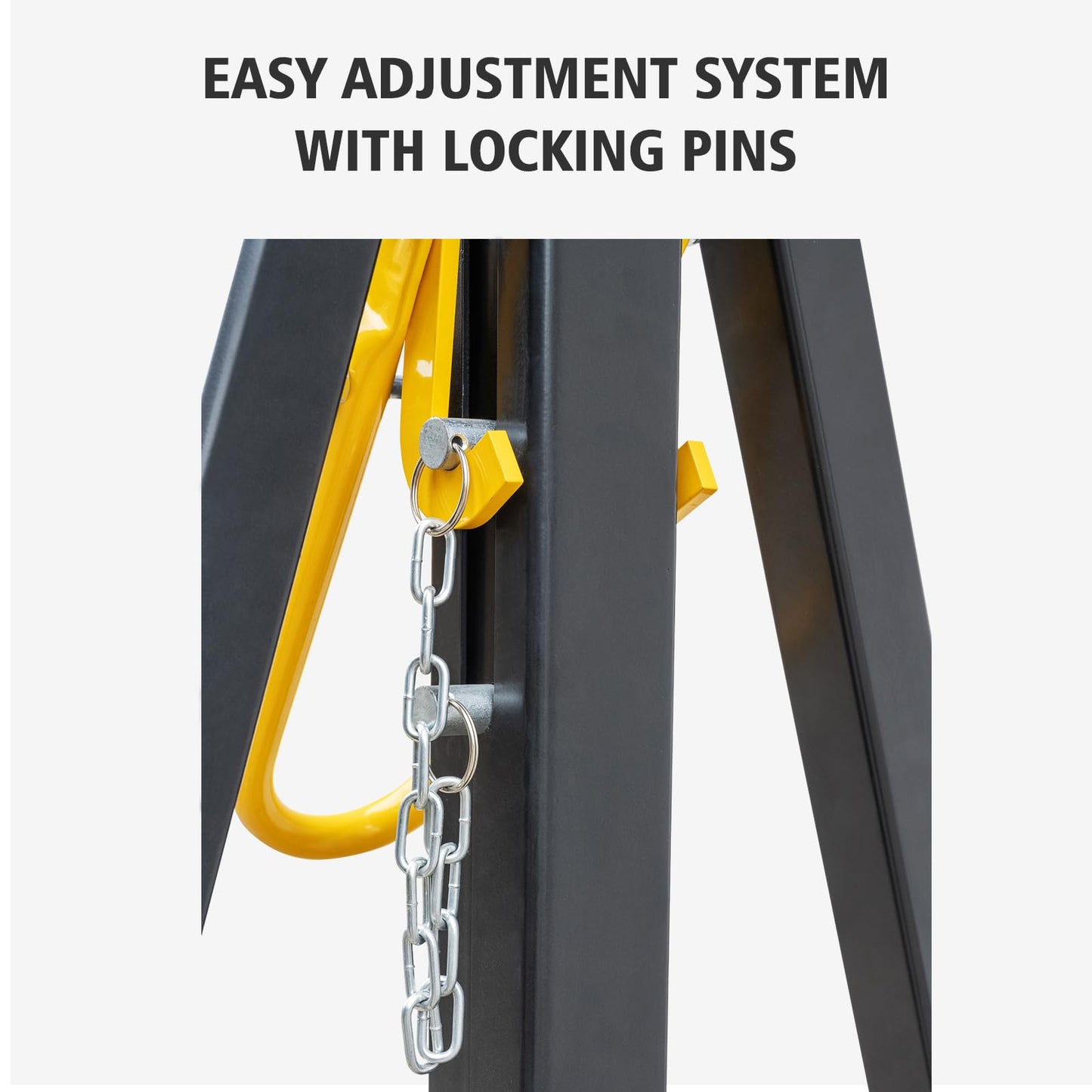 Adjustable Portable Shop Crane – 1-2 Ton Heavy Duty Lifting Hoist – Height Adjustable 97"-141" – Max Load 4400lbs – Robust Steel Frame – for Factories, Warehouses, Construction, Car Repair