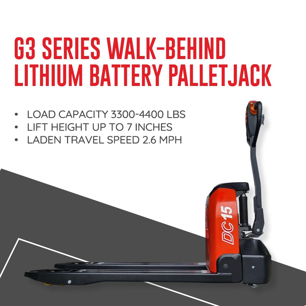 Chicago Lifts 48" x27" Full Electric Pallet Jack 3300lbs Capacity Li-Ion Battery 24V/30AH