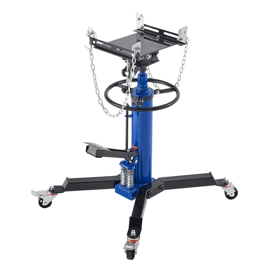 VEVOR Hydraulic Transmission Jack 2 Stage Ram 1322 lbs / 0.6 Ton, 34.6-69.3 in High Lifting Height, Transmission Jack with Foot Pedal, Dual Telescopic Trans, Garage/Shop Lift Hoist