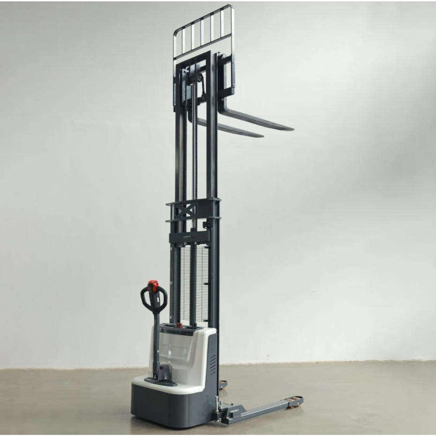 Electric and Manual Pallet Stacker, High Lift Mobile Stackers, Compact Hydraulic Stack Truck for Warehouse, Factory, Supermarket, and Small Space Material Handling
