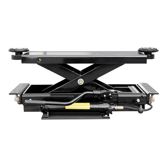 4500 Lb Rolling Scissor Jack, Manual Pump Rolling Bridge Jack for 4 Post Lift, Adjustable Width with 3 Locking Positions