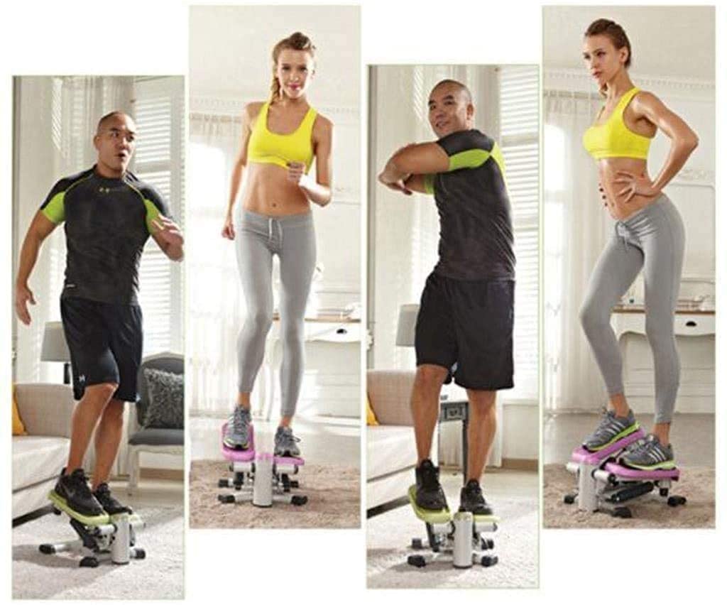 Portable Twist Stair Stepper Twisting Step Fitness Machine with LCD Monitor Multi-Function Walking Machine (Green)