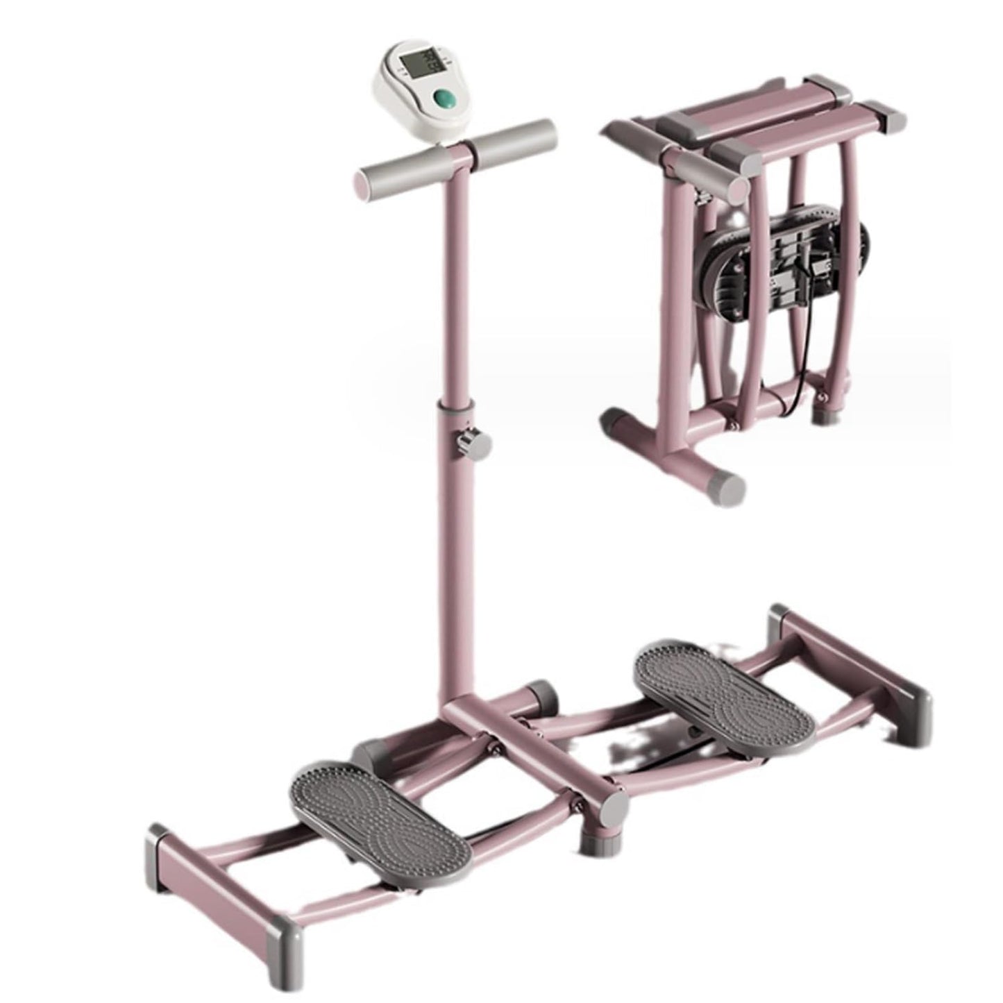 CVGfko Ski Machine, Simulated Ski Trainer, Adjustable Height Ski Machine Exercise Equipment for Leg Pelvic Floor Muscle Workout, Fun Cardio Fitness Equipment for Home Full Body Workout g-Pink