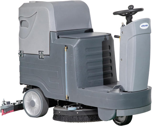 HiBuyer Commercial Ride-On Floor Scrubber Machine 21" Brush w/ 38 Inch Squeegee, 21.1 Gallon Tank Automatic Commercial Riding Floor Cleaning Scrubber
