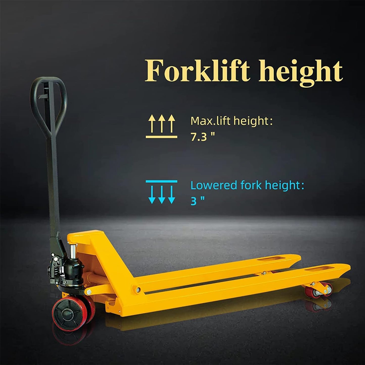 Tory Carrier Manual Pallet Jack Hand Pallet Truck 48" L x 27“W 4400lbs Capacity