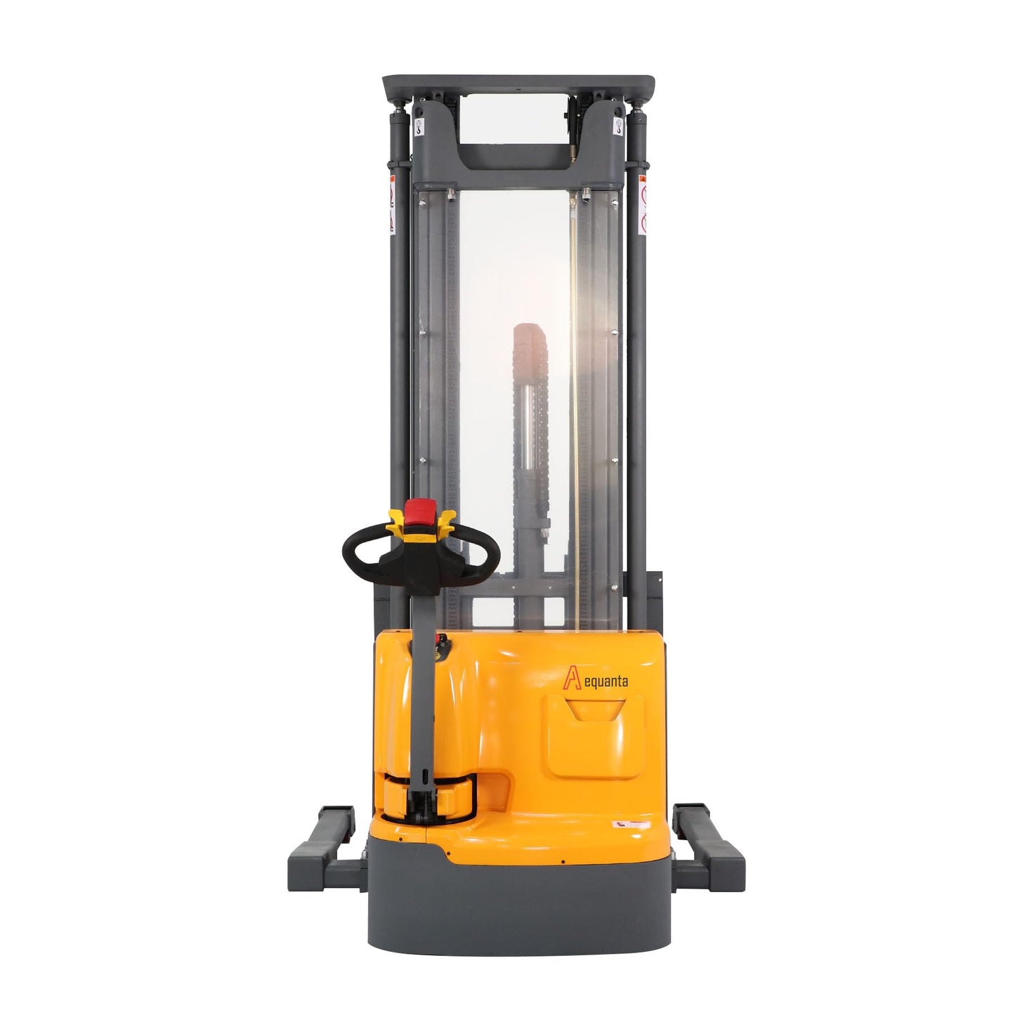 Aequanta Powered Forklift with Straddle Legs, Fully Powered Drive and Lift Electric Stacker, Adjustable Forks 3300Lbs Capacity 177" Max Lifting Height