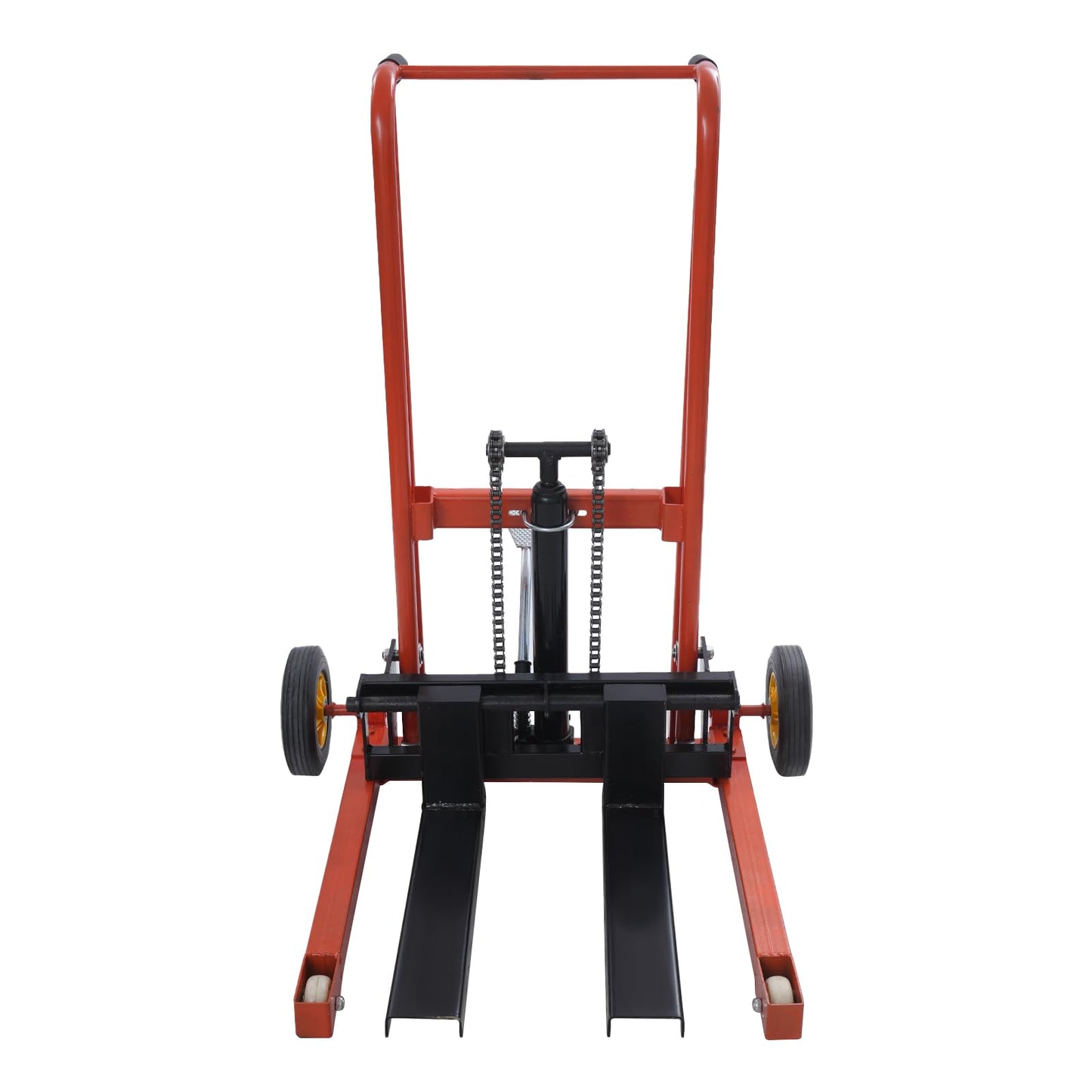 Hydraulic Material Lift Pallet Truck, Adjustable Lift Stacker with Hydraulic Winch, 577 lbs Load Capacity, 39.5" Lifting Height, Ergonomic Handles, Heavy-Duty Mobility for Warehouse & Logistics