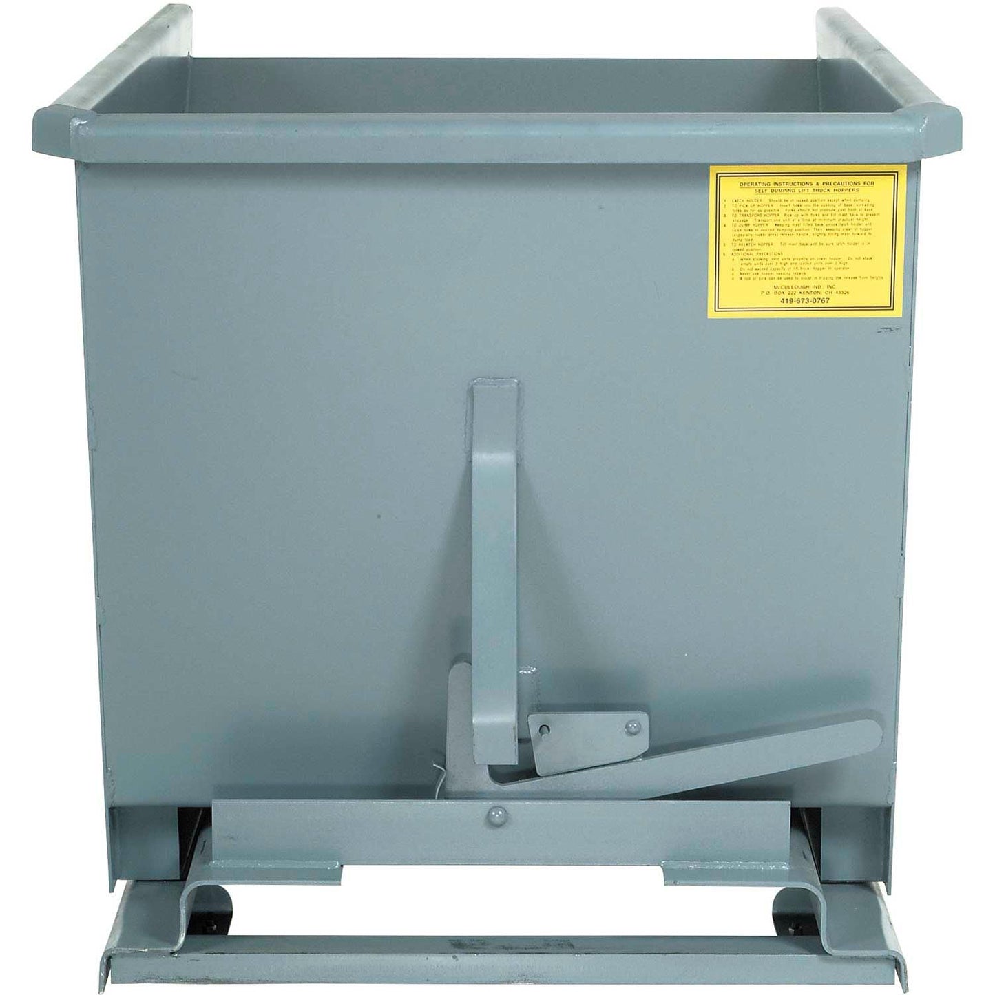 1/2 Cu Yard Heavy-Duty Self-Dumping Hoppers - 52-1/2"Wx37-3/4"Dx32-1/2"H - Gray