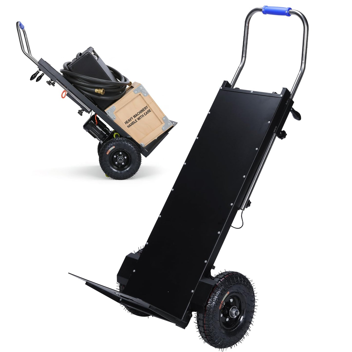 Generic Heavy Duty Stair Climbing Dolly 1500W Motor Powered Stair Climber Dolly Cart 880lbs Load Capacity with Safety Rope for Warehouse Logistics Moving Furniture
