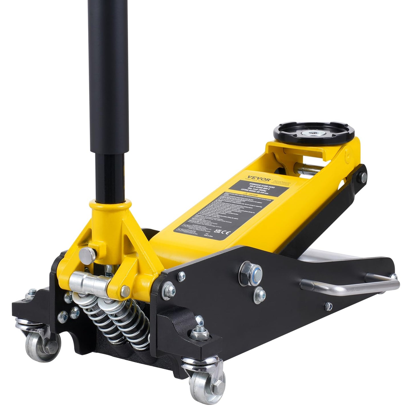 VEVOR Low Profile Floor Jack 2 Ton (4400 lbs), Heavy Duty Aluminum Hydraulic Racing Floor Jack, Hydraulic Car Jack, Dual Piston Quick Lift Pump, 3.2"-14.6" Height Lifting Range (Yellow)