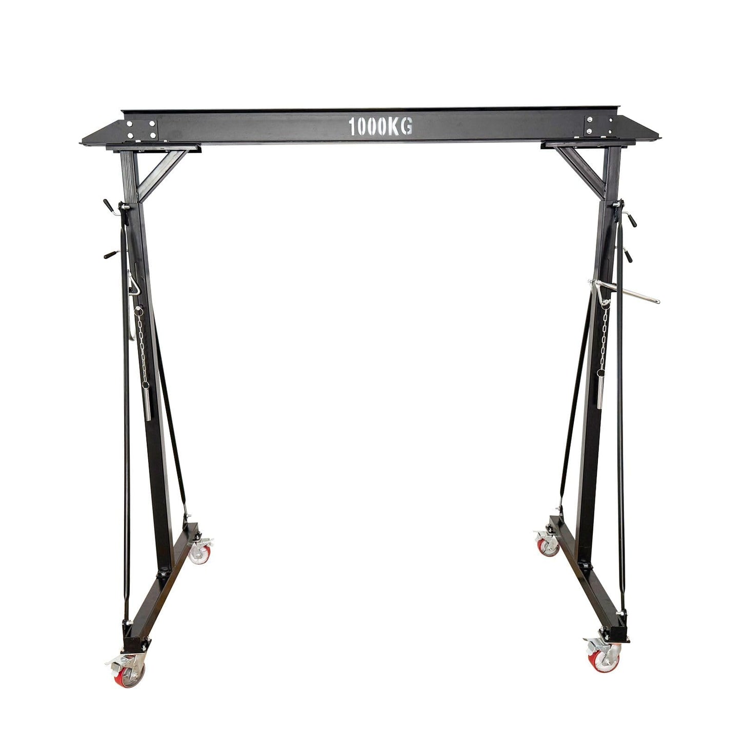 Yokoma 1 Ton Portable Gantry Crane,2204LBS Steel Manual Hoist with Adjustable Height (94.5-141.7in),Mobile Lifting Frame with Wheels for Factories,Warehouses,Maintenance Workshops