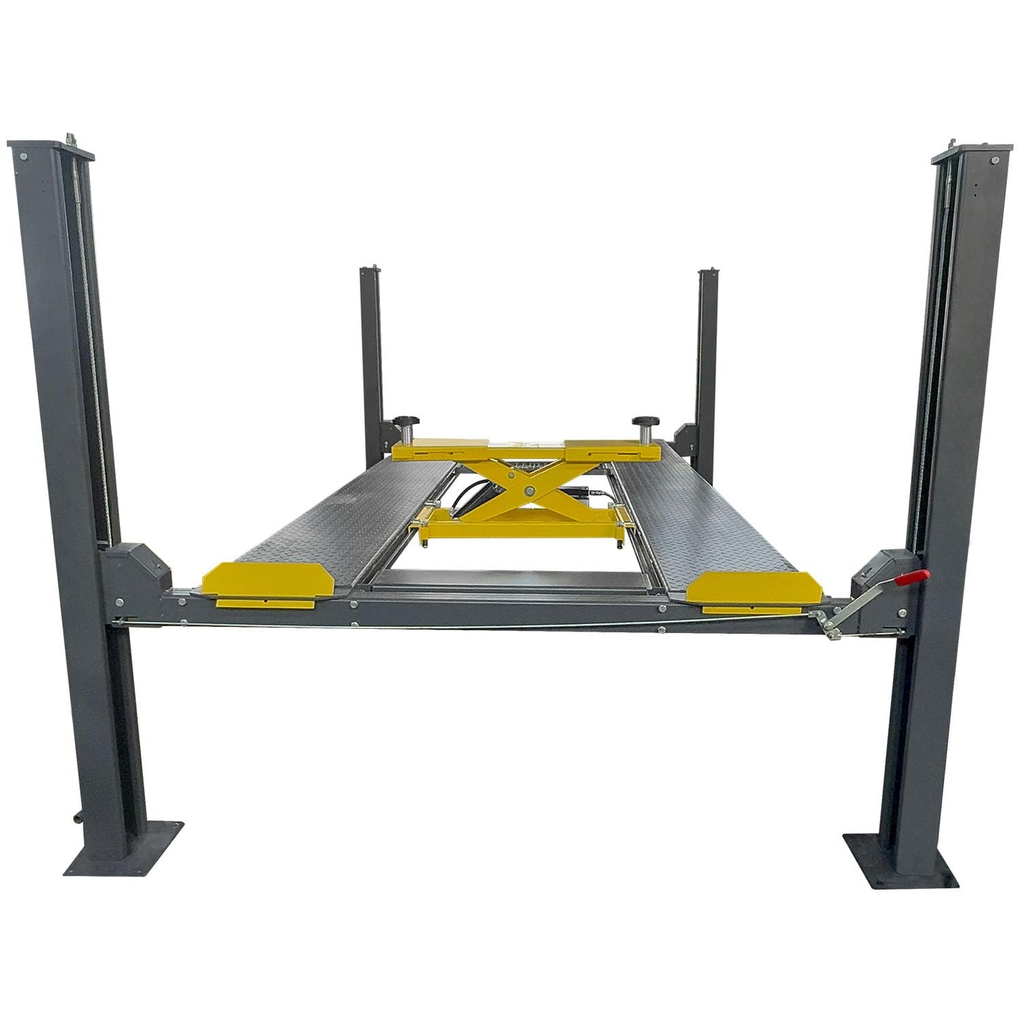 HPDMC 8500 lbs Four Post Parking Lift, 110V Heavy Duty 4 Post Lift w/Caster, Suit for Workshop, Maintenance Shop 1 Year Warranty (No Rolling Jack Included)