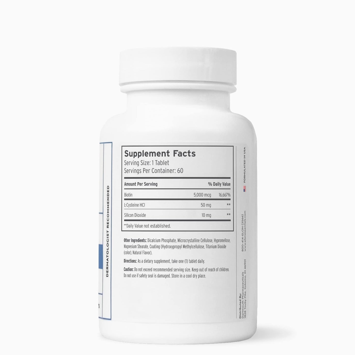Elon Matrix 5000 - Biotin 5000mcg Vitamins for Hair Growth w/Extended Release - Promotes Healthy & Strong Hair - Pack of 2 (120 Day Supply)