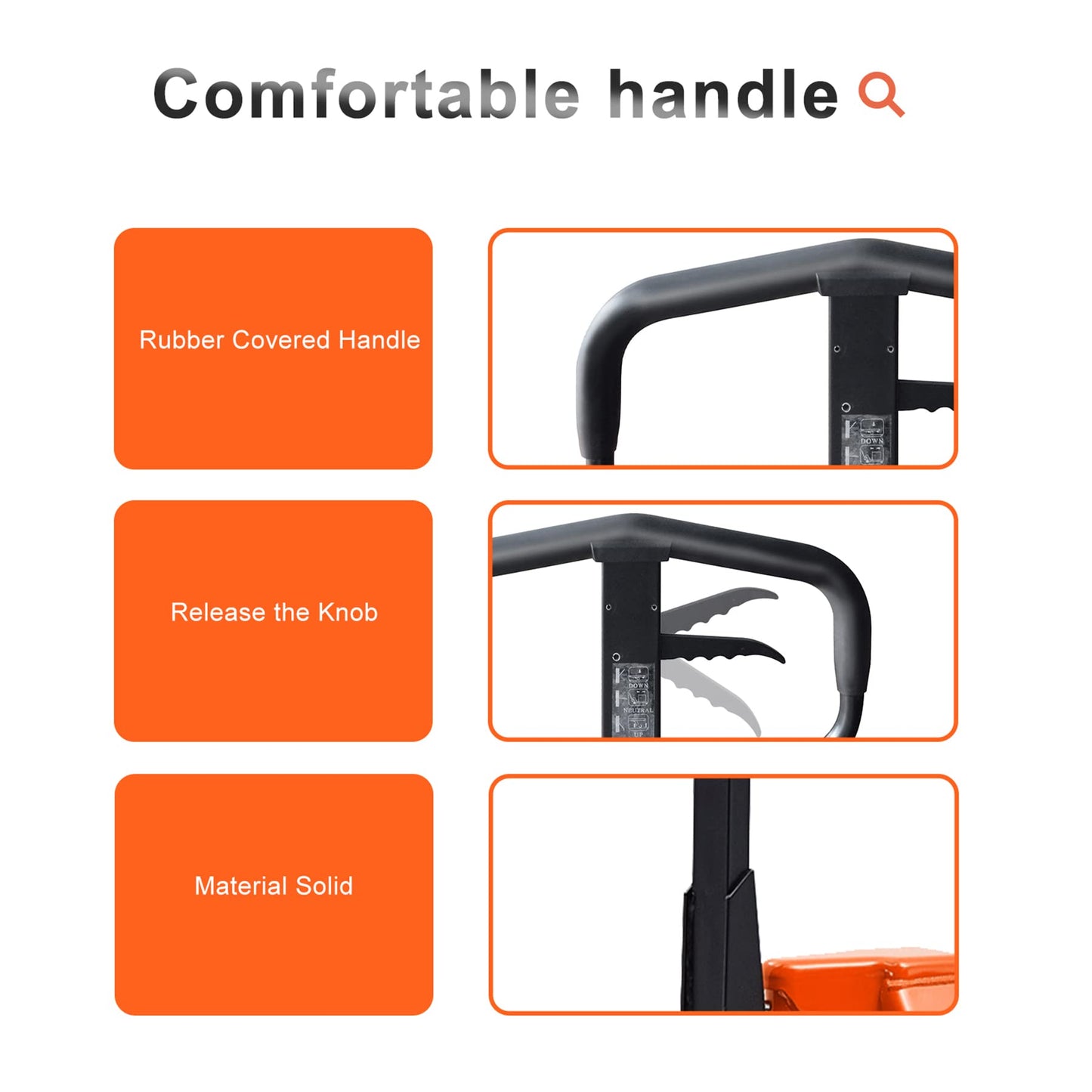 Tory Carrier Hand Pallet Jack 6600 lbs Capacity,Pallet Truck 48" Length x 27" Width Fork, Orange