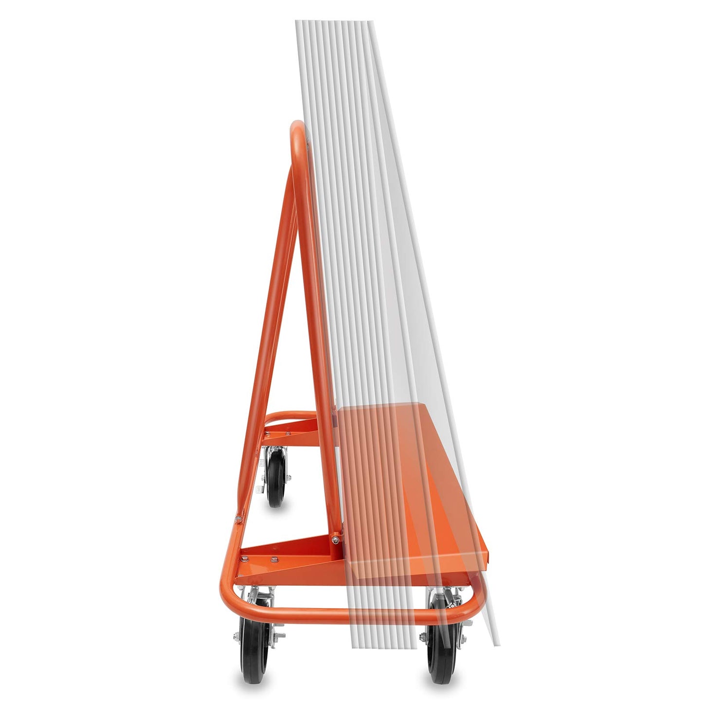 GypTool Heavy Duty Drywall Sheet Cart & Panel Dolly with 4 Swivel Wheels - Orange