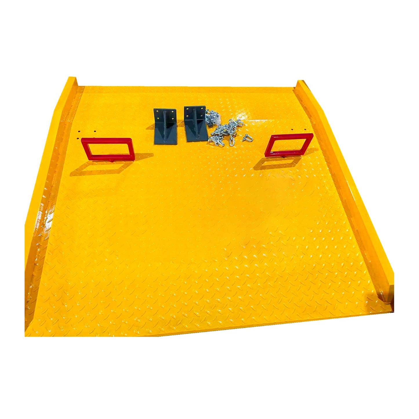 DMC-FPPS 48'' x 72'' Steel Dock Boards, 13,000lbs Loading Capacity, Height Differential up to 5", Forklift Compatible Heavy Duty Cargo Dock Board, for Docks, Platforms, Warehouses