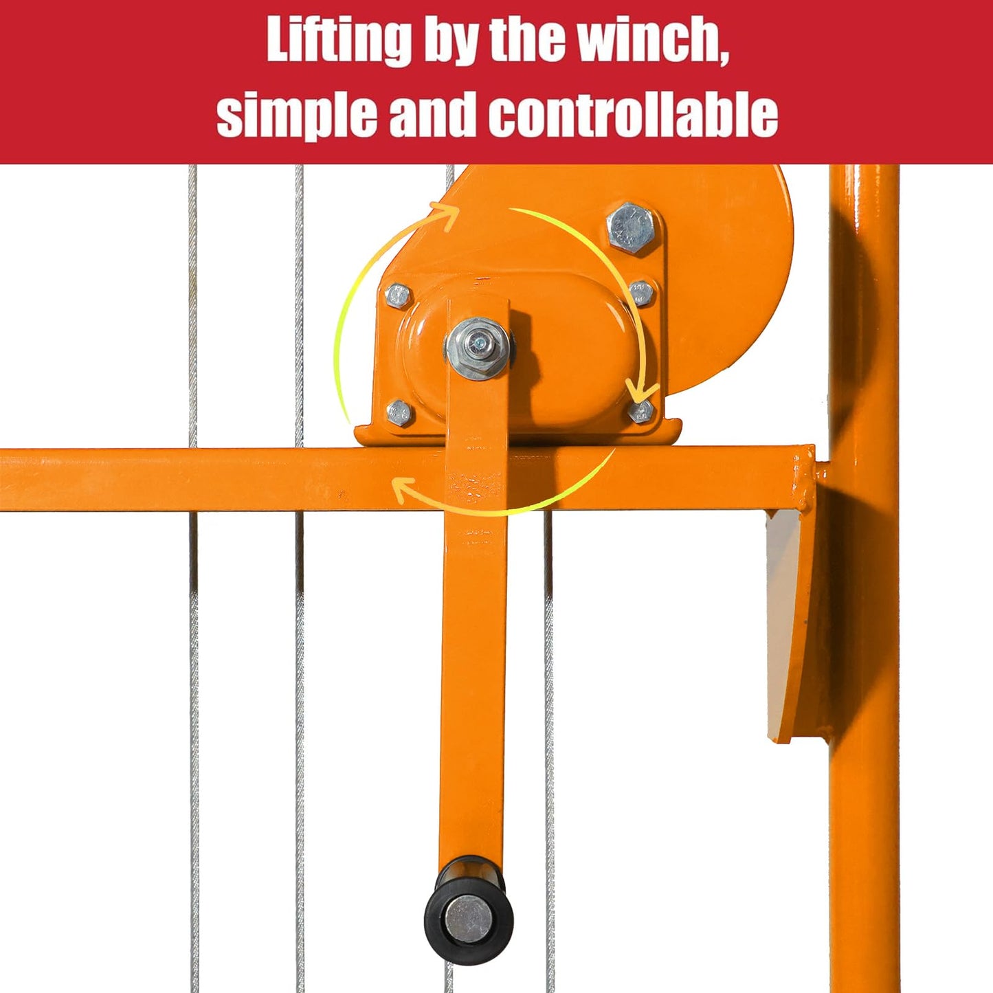 Tory Carrier Material Lift Winch Stacker, 330 lbs Capacity Pallet Stacker, 40.5" Lifting Height, Pallet Truck Dolly, Swivel Casters Lift Table Cart, Forklift with Steel Platform(Yellow)