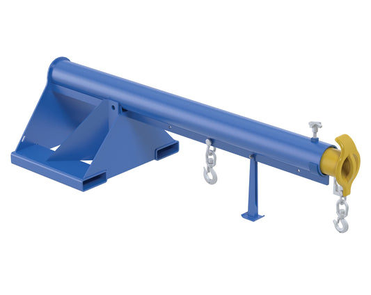 Vestil LM-1T-6-24 Steel Telescoping Lift Boom 24 In. Fork Pocket Center 6,000 Lb. Capacity Blue and Yellow