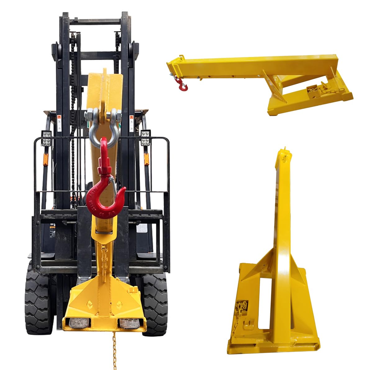 EQCOTWEA Heavy Duty Forklift Jib Boom Crane 6600lbs Load Capacity, Industrial Telescoping Lifting Hoist for Warehouse & Construction, Adjustable Mobile Crane Attachment Extends up to 98 Inches