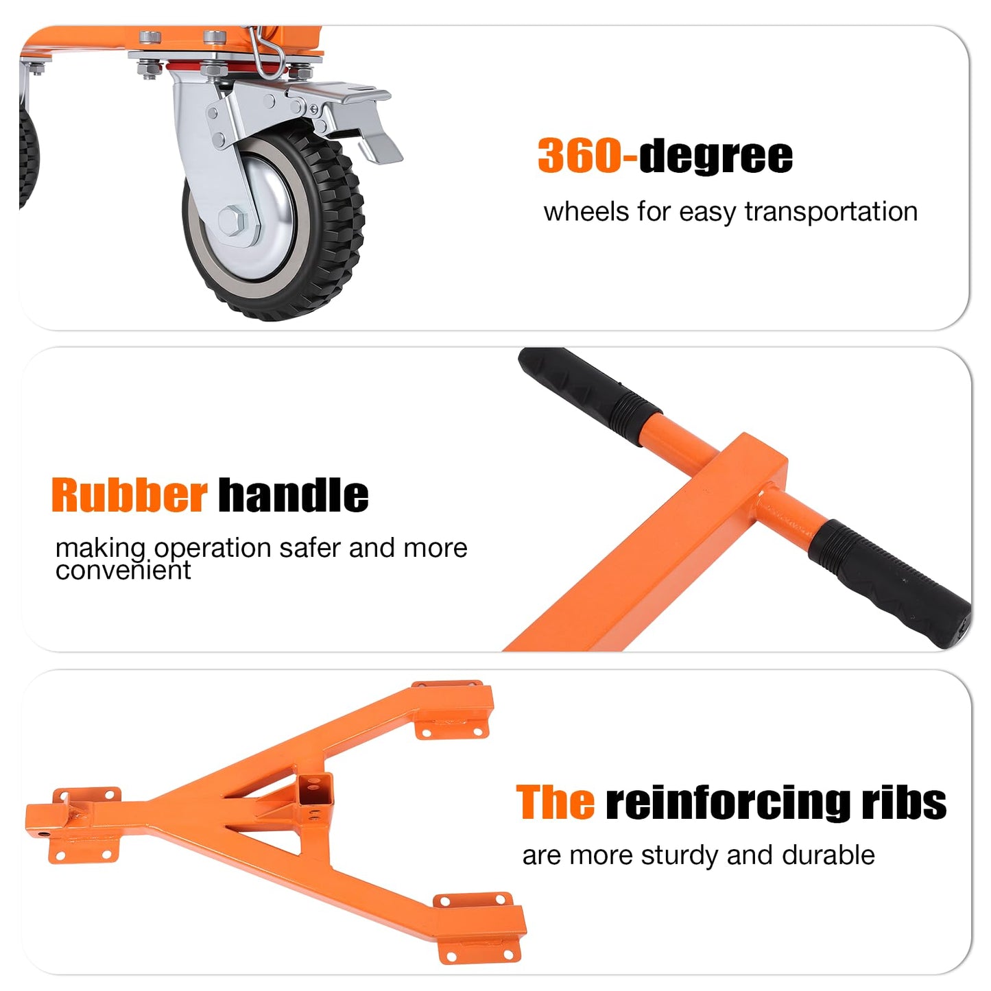 FAHKNS Trailer Dolly 3500 lb Tongue Weight Trailer Mover with 2 in & 2-5/16 in Ball Suitable for RV, Boat, Camper, Flatbed, Enclosed Trailers and so on.