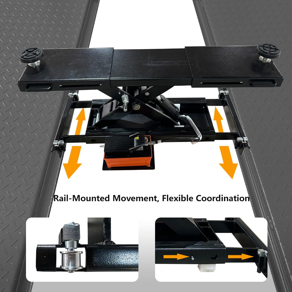Rolling Jack Bridge Jack for KT-4H110/4H850 Four Post Lifts with 5000Lbs Lifting Capacity (Black)