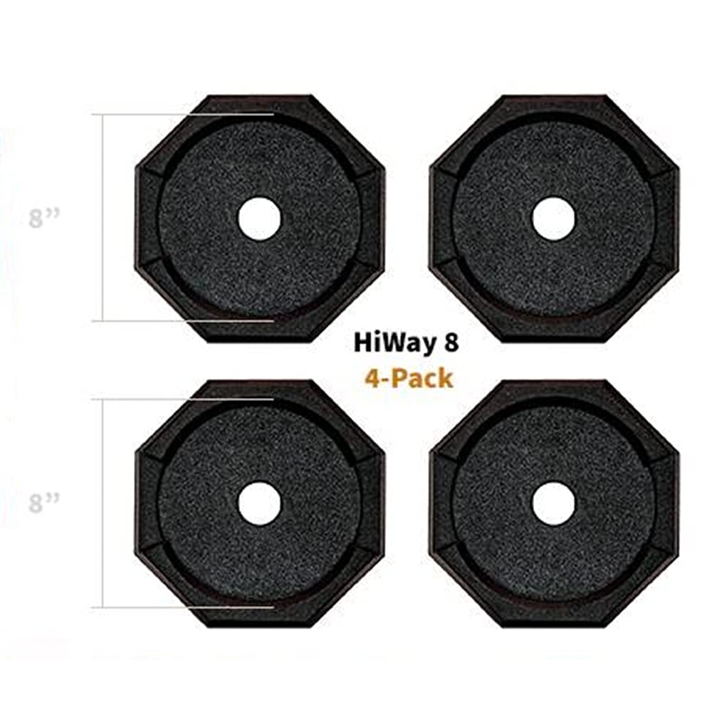 SnapPad HiWay RV Leveling Pads - Permanent Jack Stabilizers for RVs - 8" Round Leveling Jack Pads for HWH Leveling System - Heavy Duty Replacement for Blocks - Made in The USA (4-Pack)