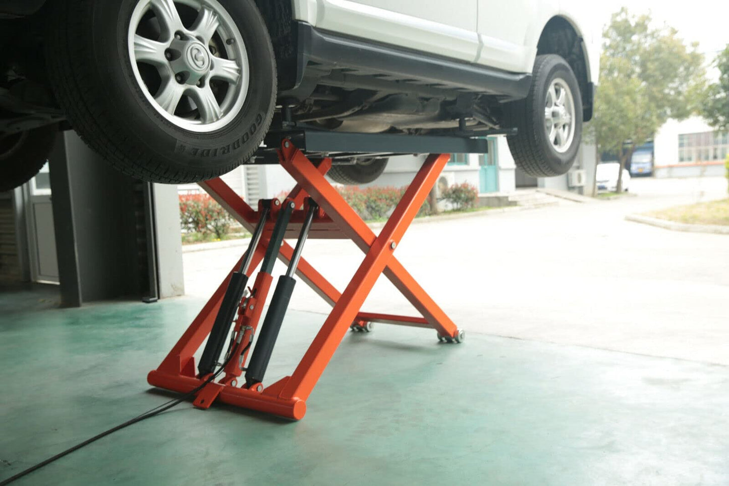 APlusLift 6600LB Portable Mid-Rise Scissor Lift 110V Power HW-SL6600X with 5 Year Structural Warranty