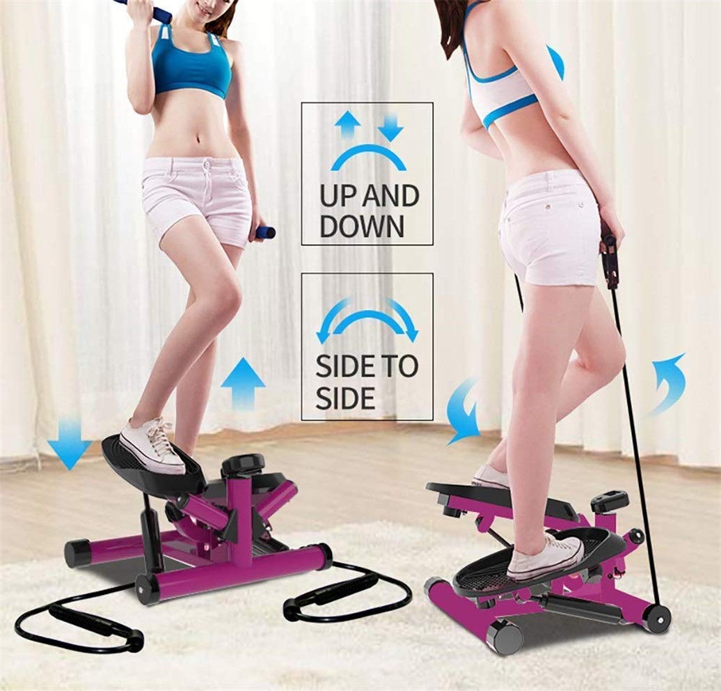 ZHCWEP Stepper,Portable Twist Stair Stepper Adjustable Resistance, Twisting Step Fitness Machine with Bands and LCD Monitor Efficency
